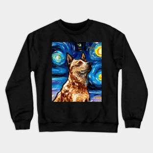 Red Heeler Night (Portrait) Crewneck Sweatshirt